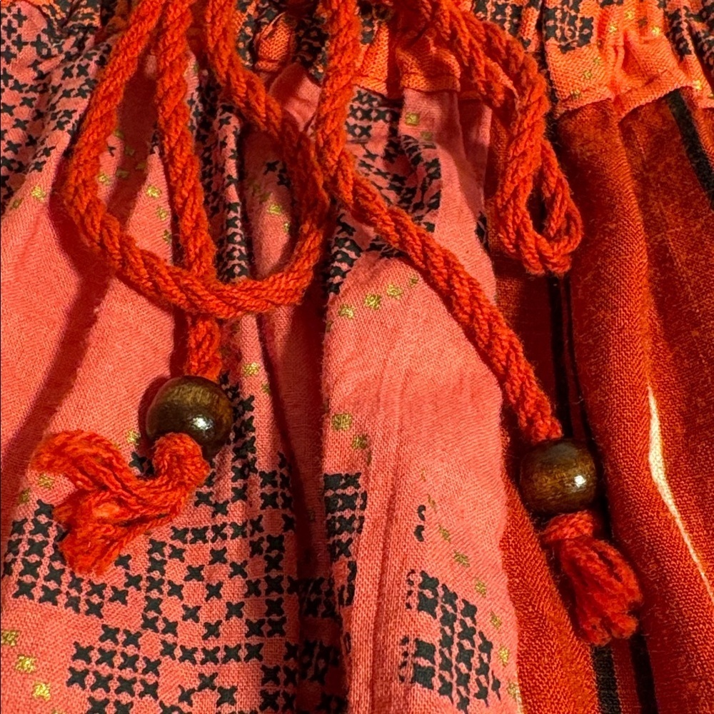 1990s Dead Stock Bohemian Patchwork Red & Pink A Line Skirt XS/Small 0-4 Woman’s - Picture 16 of 17